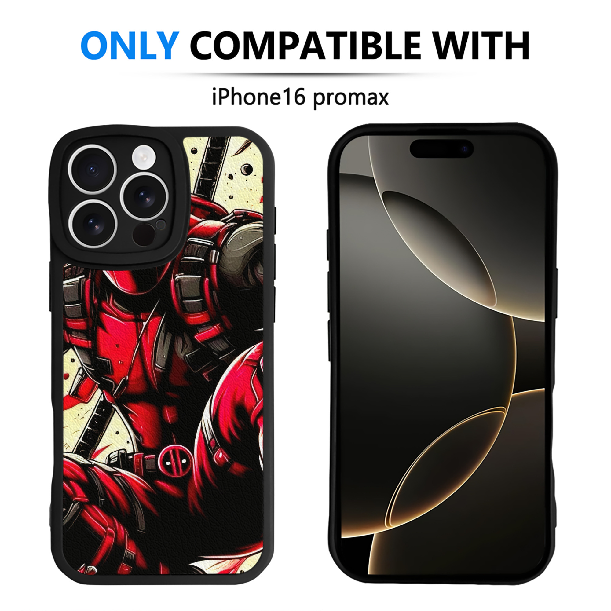 （画像用） Deadpool デッドプール 【iPhone 16シリーズ対応】シリコンスマホケース（レザー調） 材質：シリコン